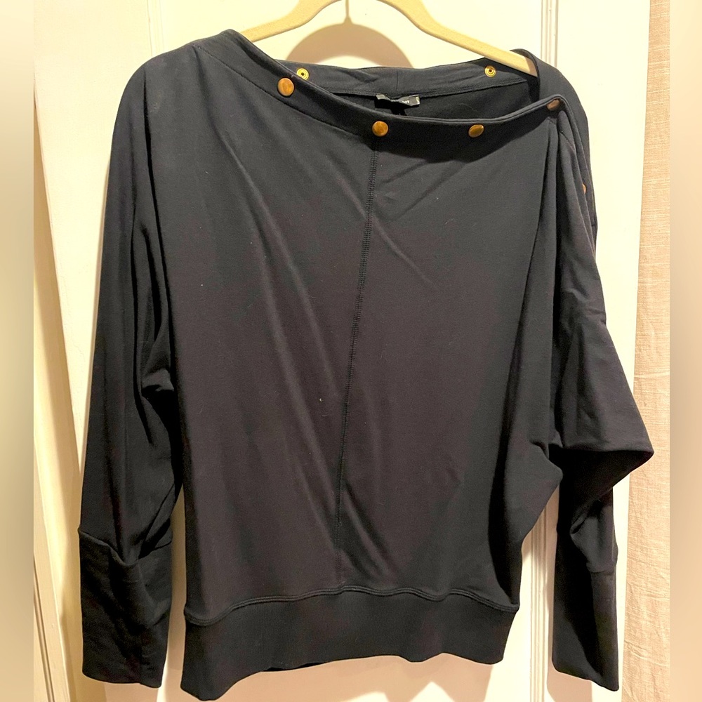 Stella & Dot Black Slouchy Batwing Top - Large